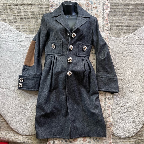 DSQUARED2 Gray Coat with Embellished Buttons - Picture 6 of 13
